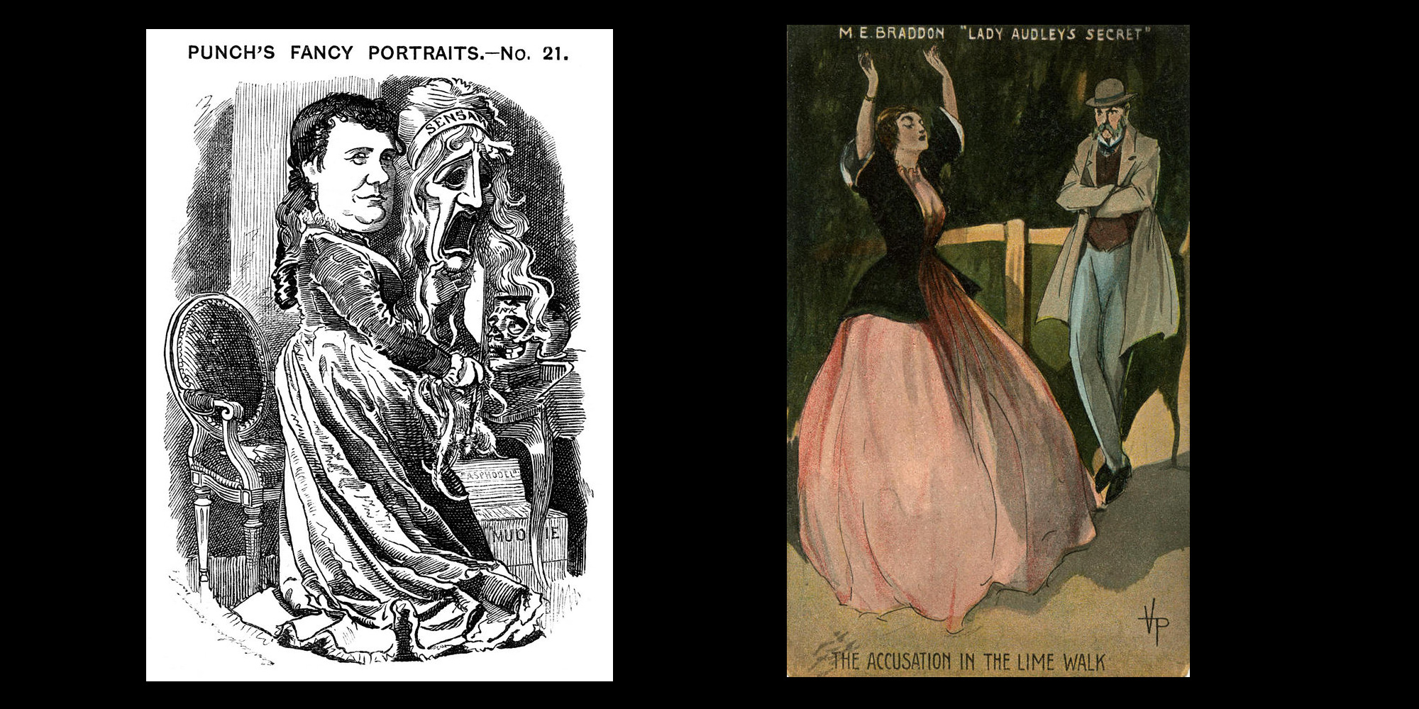 A Punch Portrait & Illustration of Lady Audley's Secret